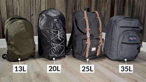 25l backpack sizes.